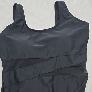 Catalina Black One Piece Swimsuit with Scoop Neckline, Size 1X/XG (16W)